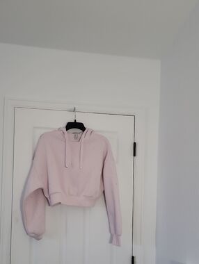 Forever 21 Pale Pink Cropped Hoodie